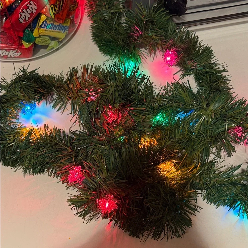 3 VTG Decor Noel Lighted 9 Foot 16 Light Illuminated Garland Set W Box Rare